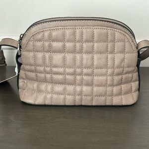 Sam & Hadley Quilted Crossbody Handbag - Cream 9" x 3"